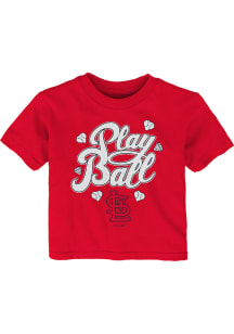 St Louis Cardinals Infant Girls Ball Girl Short Sleeve T-Shirt Red