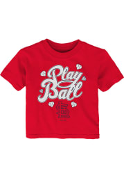 St Louis Cardinals Infant Girls Ball Girl Short Sleeve T-Shirt Red