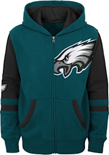 Philadelphia Eagles Youth Midnight Green Stadium Long Sleeve Full Zip Jacket
