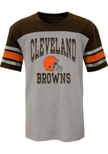 Cleveland Browns Youth Grey Penant Short Sleeve Fashion T-Shirt