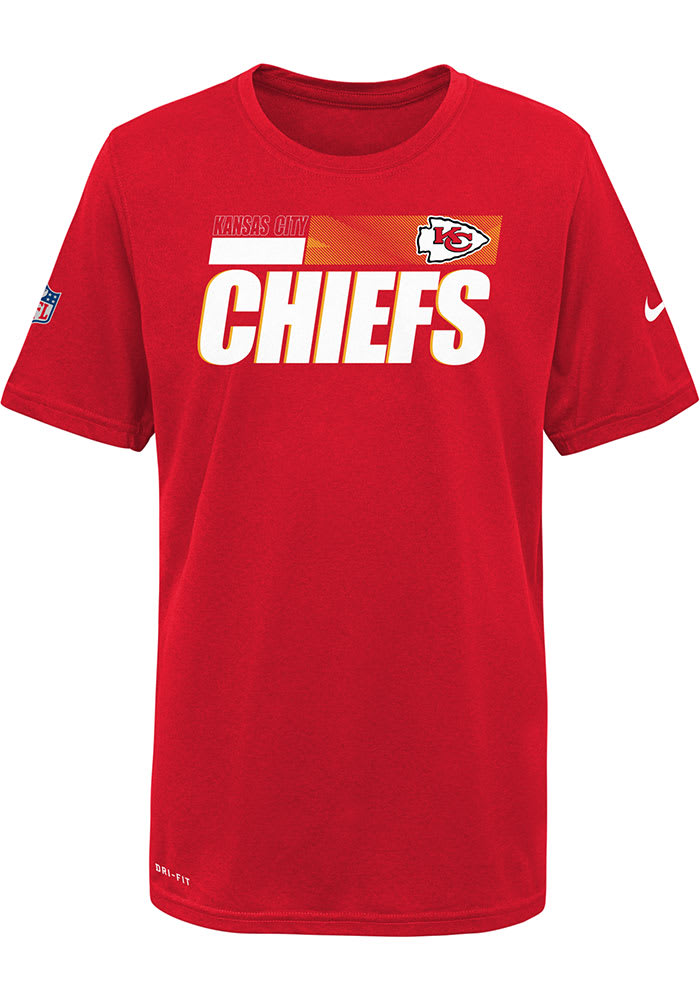 Nike Kansas City Chiefs Youth Red Sideline Short Sleeve T-Shirt