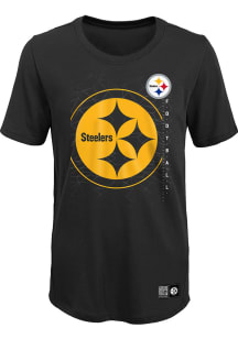 Pittsburgh Steelers Boys Black Ignition Short Sleeve T-Shirt