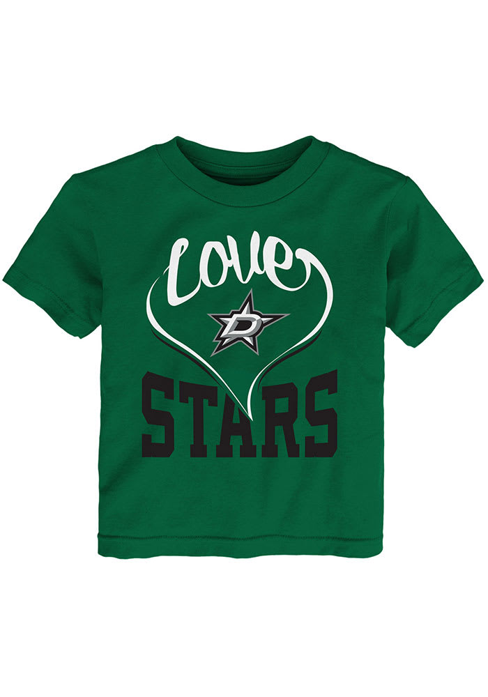 Dallas Stars Toddler Girls Green New Love Short Sleeve T-Shirt