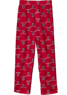Youth Red Ohio State Buckeyes All Over Loungewear Sleep Pants