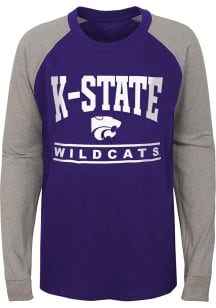 K-State Wildcats Youth Purple Classic Raglan Long Sleeve Fashion T-Shirt