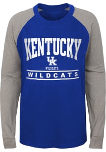 Kentucky Wildcats Youth Blue Classic Raglan Long Sleeve Fashion T-Shirt