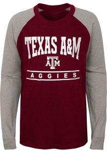 Texas A&amp;M Aggies Youth Maroon Classic Raglan Long Sleeve Fashion T-Shirt