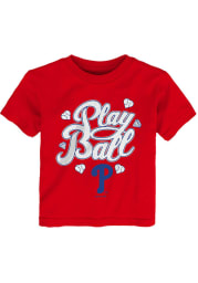 Philadelphia Phillies Toddler Girls Red Ball Girl Short Sleeve T-Shirt