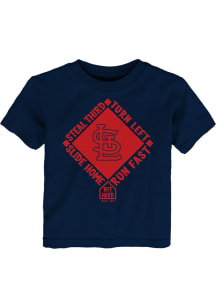 St Louis Cardinals Toddler Navy Blue Hit and Run Short Sleeve T-Shirt