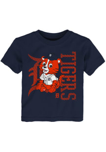 Paws  Outer Stuff Detroit Tigers Toddler Navy Blue Baby Mascot Short Sleeve T-Shirt