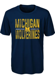 Michigan Wolverines Youth Navy Blue Ground Control Short Sleeve T-Shirt