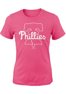 Philadelphia Phillies Girls Pink Primary Logo Short Sleeve T-Shirt