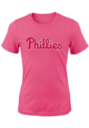 Philadelphia Phillies Girls Pink Road Wordmark Short Sleeve Tee