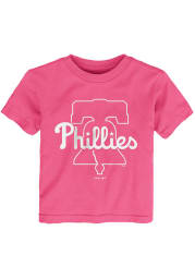 Philadelphia Phillies Toddler Girls Pink Primary Logo Short Sleeve T-Shirt