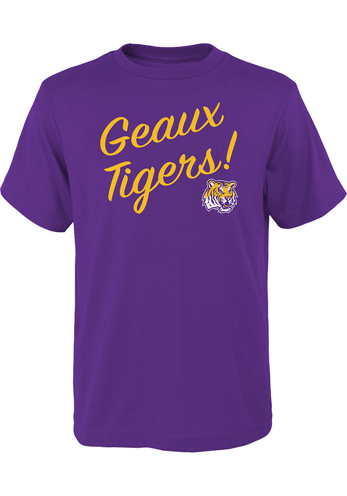 LSU Tigers Youth Purple Vault Slogan Short Sleeve T-Shirt