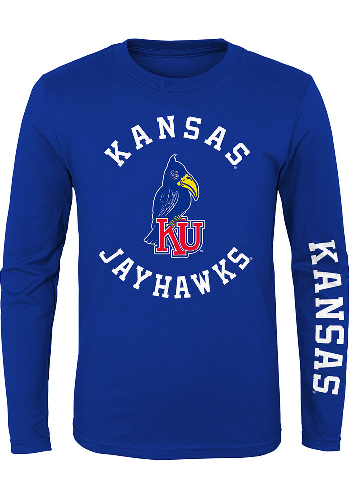 Kansas Jayhawks Boys Blue Vault Circle Long Sleeve T-Shirt