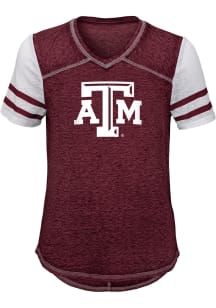 Texas A&amp;M Aggies Girls Maroon School Spirit Short Sleeve Fashion T-Shirt