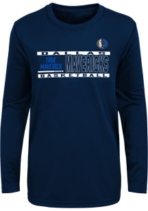 Dallas Mavericks Youth Navy Blue Run the Max Long Sleeve T-Shirt
