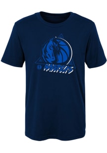 Dallas Mavericks Boys Navy Blue Swish Short Sleeve T-Shirt
