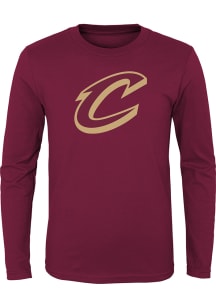 Cleveland Cavaliers Boys Maroon Primary Logo Long Sleeve T-Shirt