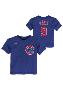Javier Baez Chicago Cubs Toddler Blue Name and Number Short Sleeve Player T Shirt