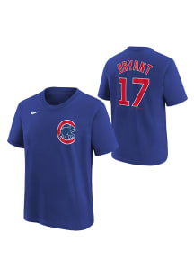 Kris Bryant  Chicago Cubs Boys Blue Name and Number Short Sleeve T-Shirt