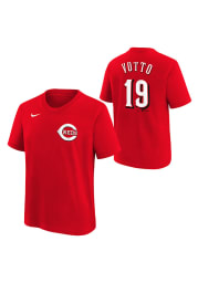 Joey Votto Cincinnati Reds Youth Red Name Number Player Tee