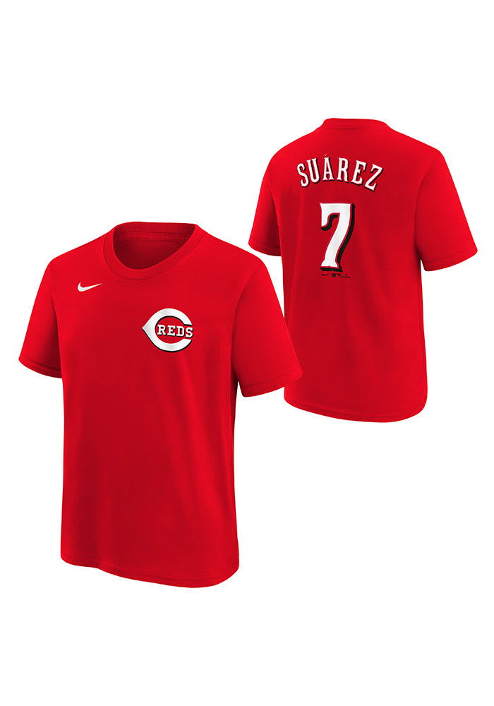 Eugenio Suarez Cincinnati Reds Boys Red Name Number Short Sleeve T-Shirt