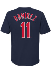 Jose Ramirez Cleveland Indians Youth Navy Blue Name Number Player Tee