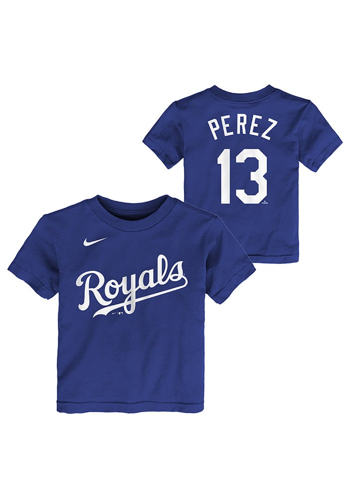 Salvador Perez Kansas City Royals Toddler Blue Name and Number Short Sleeve Player T Shirt