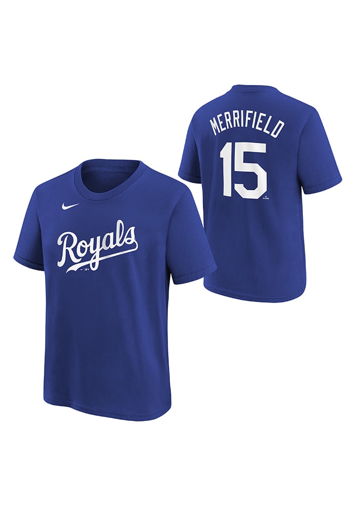 Whit Merrifield Kansas City Royals Boys Blue Name and Number Short Sleeve T-Shirt