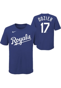 Hunter Dozier Kansas City Royals Youth Blue Name Number Player Tee