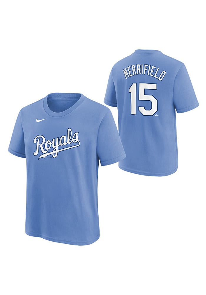 Whit Merrifield Kansas City Royals Youth Light Blue Name Number Player Tee