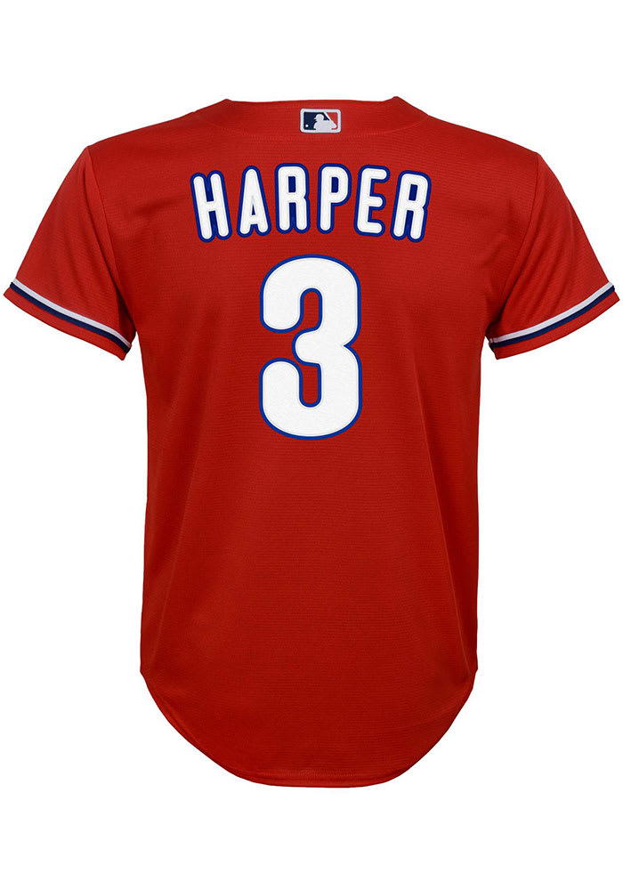 MLB Philadelphia Phillies Bryce Harper Red Baseball Jersey – Yesterday's  Fits