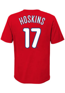 Rhys Hoskins  Philadelphia Phillies Boys Red Name and Number Short Sleeve T-Shirt