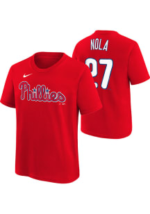 Aaron Nola  Philadelphia Phillies Boys Red Name Number Short Sleeve T-Shirt