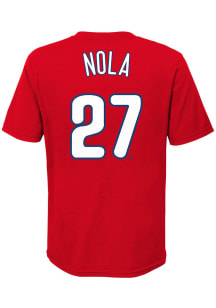 Aaron Nola  Philadelphia Phillies Boys Red Name Number Short Sleeve T-Shirt