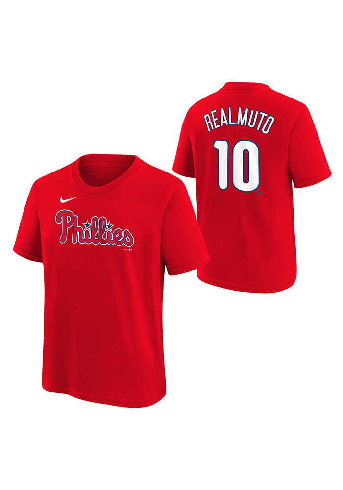 JT Realmuto Philadelphia Phillies Youth Red Name Number Player Tee