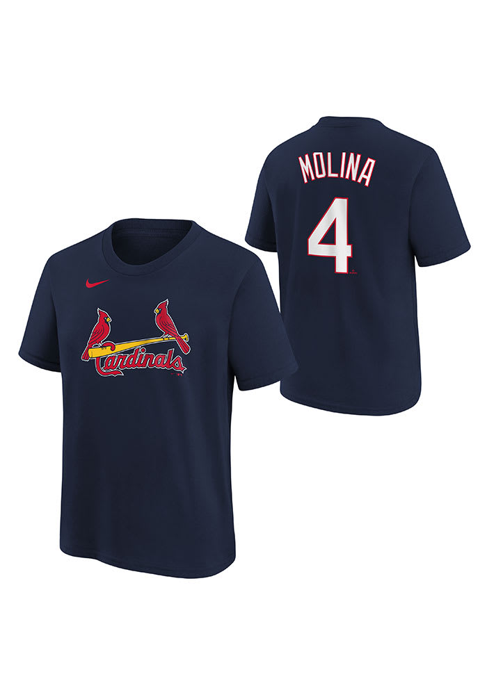 Yadier Molina St Louis Cardinals Youth Navy Blue Name Number Player Tee