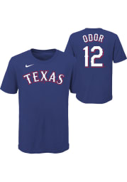 Rougned Odor Texas Rangers Youth Blue Name and Number Player Tee