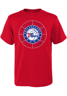 Philadelphia 76ers Youth Red Quartz Short Sleeve T-Shirt