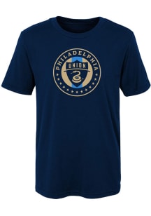 Philadelphia Union Youth Navy Blue Primary Logo Short Sleeve T-Shirt