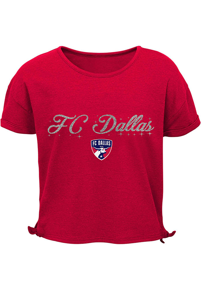 FC Dallas Girls Red Love Short Sleeve Fashion T-Shirt