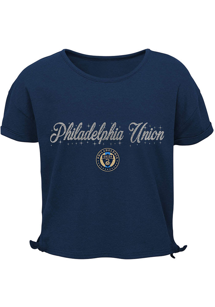 Philadelphia Union Girls Navy Blue Love Short Sleeve Fashion T-Shirt