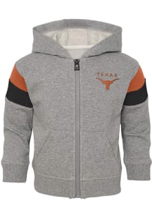 Texas Longhorns Baby Ready Long Sleeve Full Zip Sweatshirt - Grey