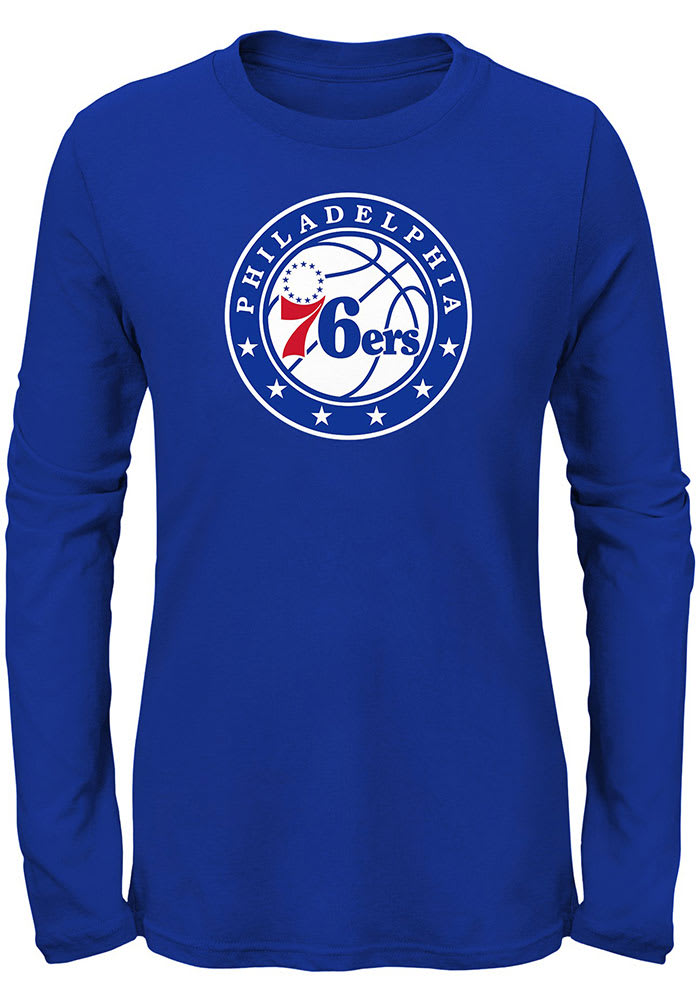 Philadelphia 76ers Girls Blue Primary Logo Long Sleeve T-shirt