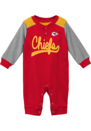 Kansas City Chiefs Baby Red Scrimmage Long Sleeve One Piece
