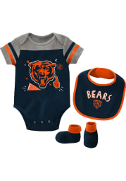 Chicago Bears Baby Navy Blue Tackle Set One Piece with Bib