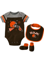 Cleveland Browns Baby Brown Tackle Set One Piece with Bib