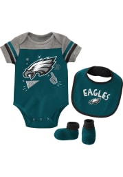 Philadelphia Eagles Baby Midnight Green Tackle Set One Piece with Bib